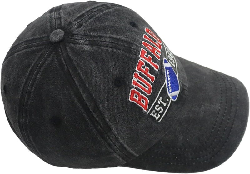 Terojnkl Embroidered City Football Hat for Men Women, Adjustable Unisex Cotton Fans Baseball Cap - Image 4